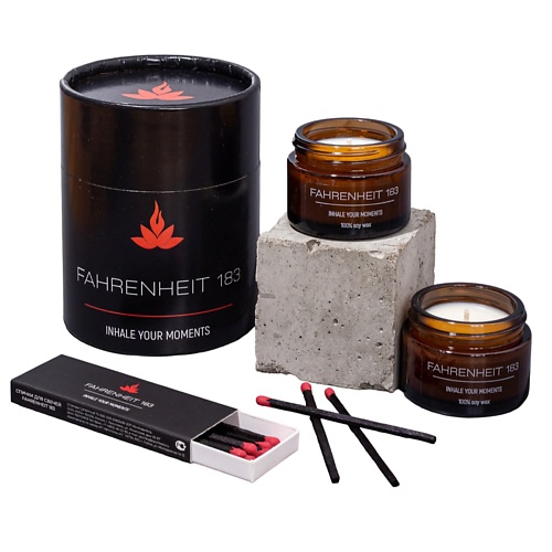 

FAHRENHEIT 183 Набор свечей ароматических в тубусе "Антикварная библиотека и Кожа&Сандал", Набор свечей ароматических в тубусе "Антикварная библиотека и Кожа&Сандал"