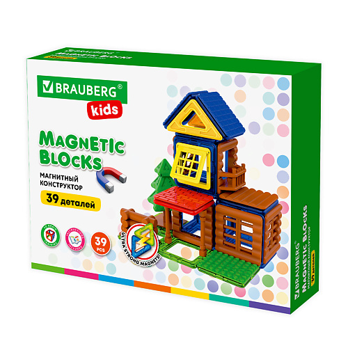 Набор для творчества BRAUBERG Магнитный конструктор MAGNETIC KIDS конструктор магнитный brauberg kids big magnetic blocks 42 663846