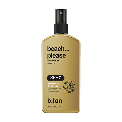 Масло для загара B.TAN Сухое-масло спрей для загара beach...please deep  tanning dry spray oil b tan beach please with marula argan oil солнцезащитное масло спрей для глубокого загара spf 7 236 мл 8 жидк унций