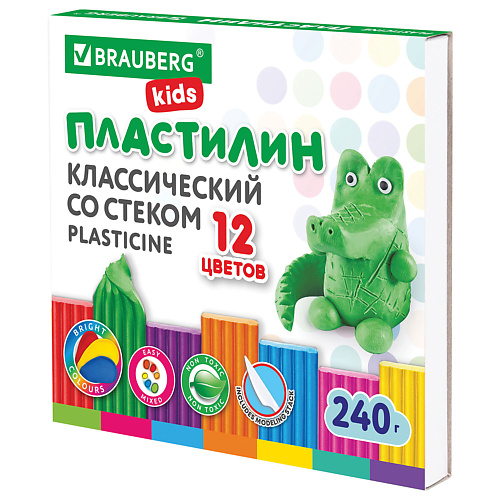 Товары для творчества BRAUBERG Пластилин классический KIDS