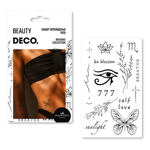 DECO. Набор татуировок для тела BREATHE by Miami tattoos переводные (Sign)