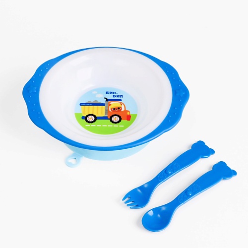 цена Набор для кормления MUM&BABY Набор детской посуды «Транспорт Бип-Бип»