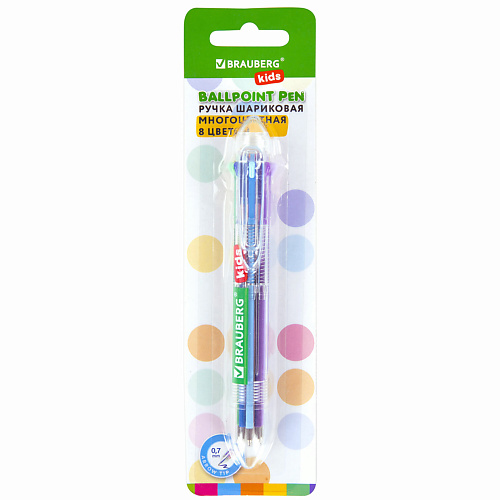Ручка BRAUBERG Ручка многоцветная шариковая автоматическая KIDS мини милая корейская шариковая ручка со светодиодной кнопкой портативная шариковая ручка канцелярские принадлежности школьные и офисны