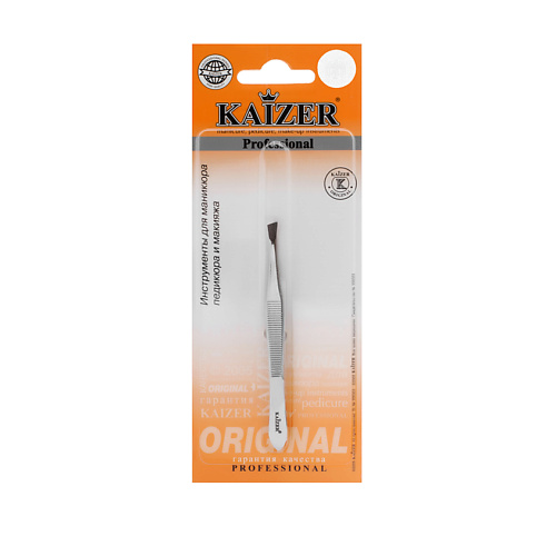 Пинцет KAIZER Пинцет для бровей скошенный kaizer скошенный 303042 серебристый