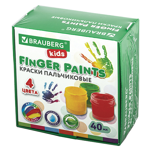 BRAUBERG Краски пальчиковые для малышей KIDS книга аппликация и конструирование игры и задания для малышей от 2 до 3 лет янушко е а
