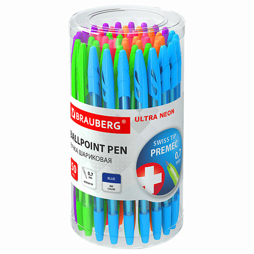 Набор ручек BRAUBERG Набор шариковых ручек Ultra Neon письменные принадлежности fun ручка neon