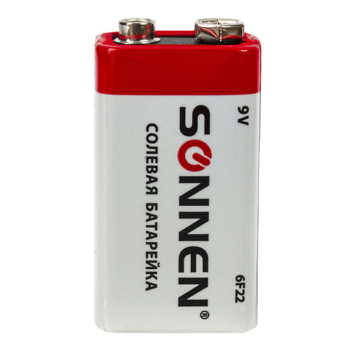 SONNEN Батарейка Крона (6R61, 6F22, 1604) 1.0 6f22 battery plastic case shell with switch 9v batteries holder storage box cover with dc 2 1 5 5mm plug