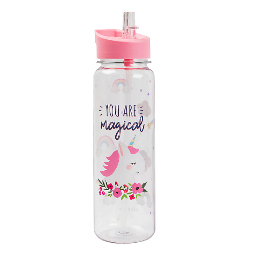 LILKKO Бутылка для воды с трубочкой бутылка для воды 600 мл айви розовая