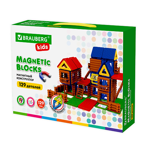 Набор для творчества BRAUBERG Магнитный конструктор MEGA MAGNETIC KIDS конструктор магнитный brauberg kids big magnetic blocks 42 663846