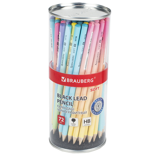 BRAUBERG Набор чернографитных карандашей Soft Pastel brauberg точилки для карандашей с контейнером cell dual