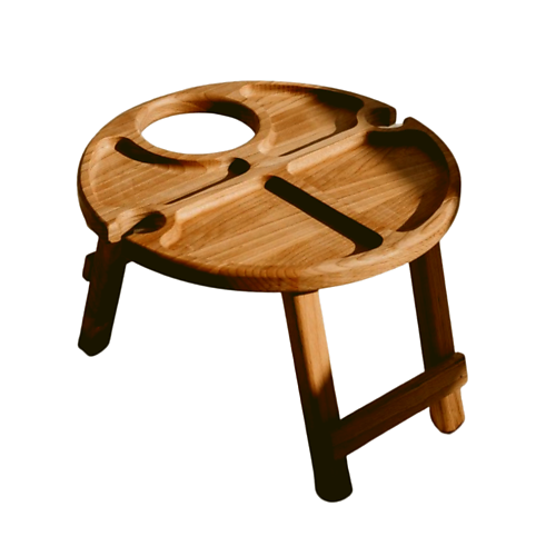 Винный столик с менажницей PANWORK Складной винный столик с менажницей дуб