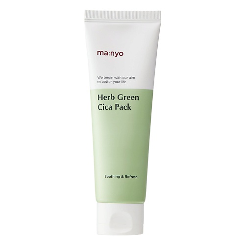 фото Ma:nyo успокаивающая маска с зелёным чаем (глиной) и витаминами herb cica pack