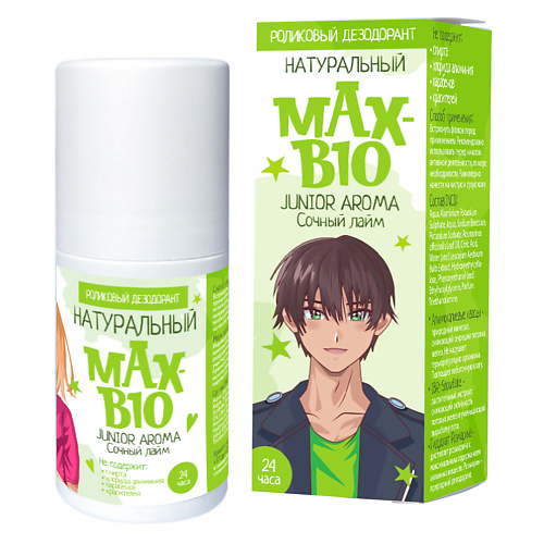 MAX-F DEODRIVE Подростковый дезодорант MAX-BIO JUNIOR AROMA Сочный лайм 50.0