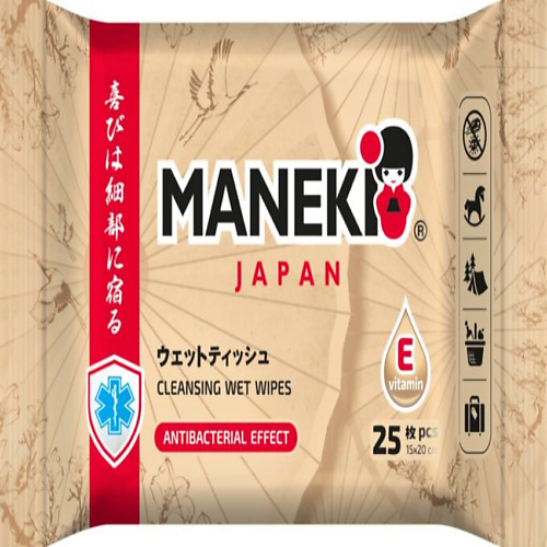 фото Maneki салфетки влажные kaiteki с витамином е