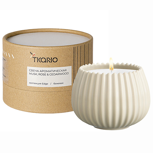 TKANO Свеча ароматическая Musk, Rose & Cedarwood 200 tkano свеча декоративная из коллекции edge 25 5 см 0 5