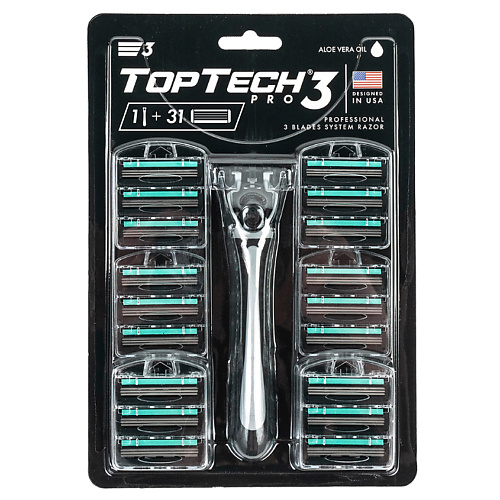 TopTech Мужская бритва PRO 3 с 31 сменной кассетой MPL226633