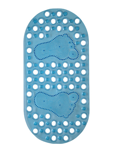 силиконовый массажный коврик для мытья ног и тела на присосках голубой VARMAX Коврик противоскользящий  в ванную 