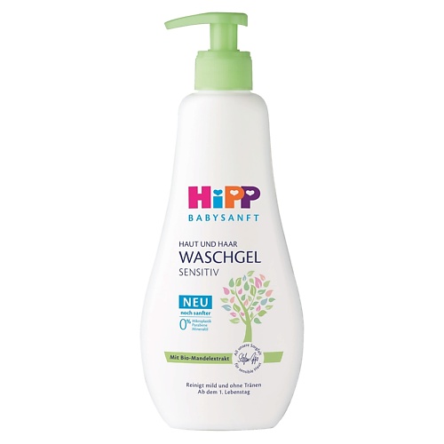 Для ванной и душа HIPP Детский гель для купания без слёз для волос и тела для чувствительной кожи 400