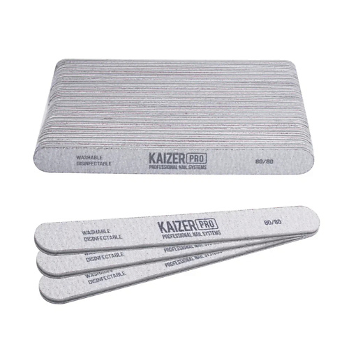 KAIZER PRO Набор прямых мягких пилок на пластиковой основе #80/80 kaizer пилка шлифовочная на деревянной основе прямая