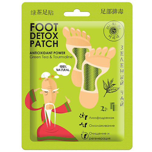Патчи для ног MI-RI-NE Детокс-патчи для ног с зеленым чаем 30 шт детоксикационные патчи для ног