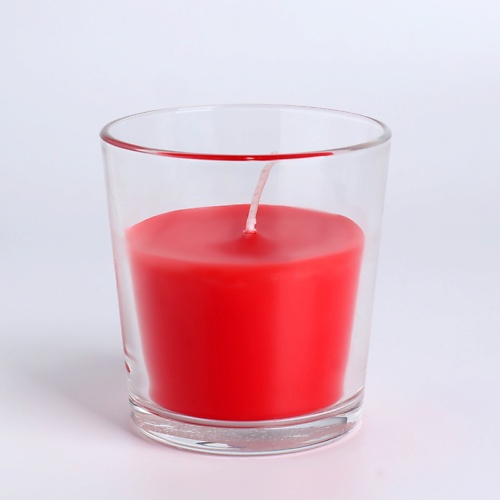 Свеча БОГАТСТВО АРОМАТА Свеча в гладком стакане ароматизированная "Сладкая малина"