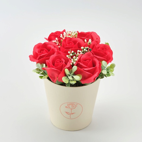 SKUINA Мыло ручной работы Цветочная композиция из 7 красных роз 250 skuina мыло ручной работы очная композиция из роз в коробке 250