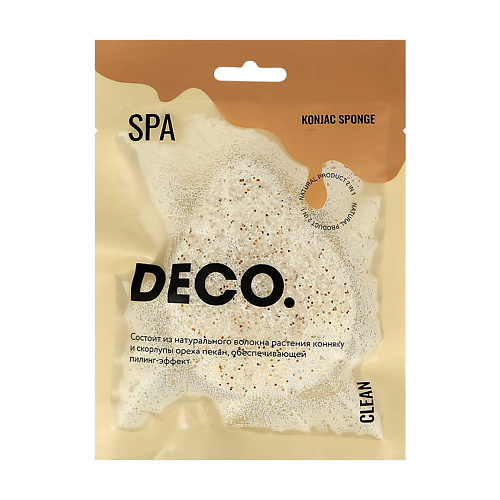 DECO. Спонж из конняку CLEAN 2 в 1 с пилинг эффектом deco спонж из конняку clean cheese