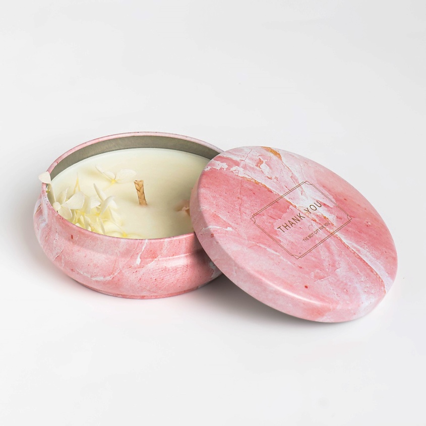 Изображение товара Ароматическая свеча из соевого воска с сухоцветом Свежий нектарин 110 г