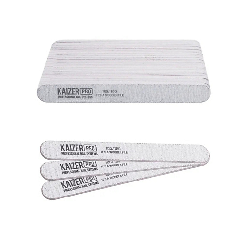 KAIZER PRO Набор коротких прямых мягких пилок на пластиковой основе  #100/180 kaizer пилка шлифовочная на деревянной основе прямая