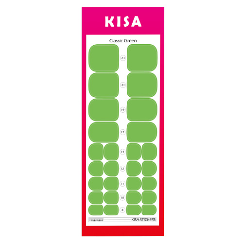 KISA.STICKERS Пленки для педикюра Classic Green kisa stickers пленки для педикюра на большой палец animalizm mono
