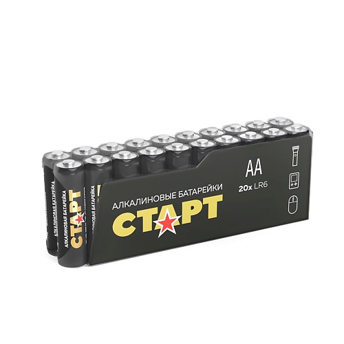 Батарейки СТАРТ Батарейки алкалиновые LR6 (АА), пальчиковые батарейки старт lr6 lr03 box аа 12 шт ааа 12 шт