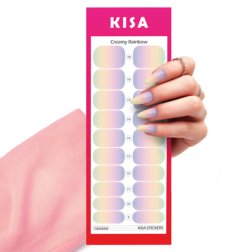 Наклейки для ногтей KISA.STICKERS Пленки для маникюра Creamy Rainbow наклейки для ногтей kisa stickers пленки для маникюра creamy python