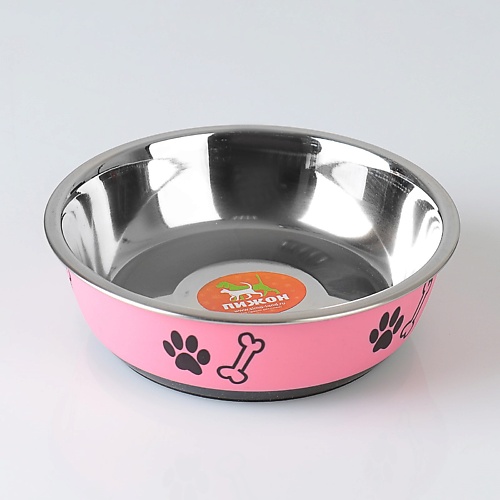 аксессуары для животных пижон миска металлическая на пластиковом основании Миска для животных ПИЖОН Миска для собак Пижон, округлая