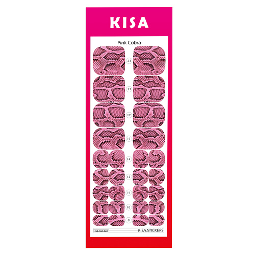 KISA.STICKERS Пленки для педикюра Pink Cobra