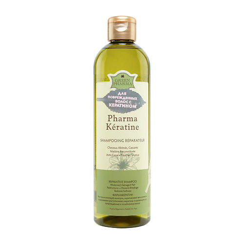 цена Шампунь для волос GREEN PHARMA Восстанавливающий шампунь с растительным кератином Фармакератин