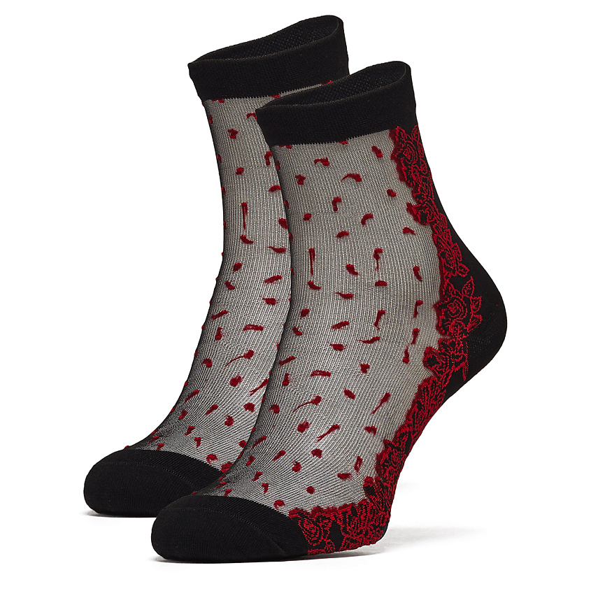 LE CABARET | LE CABARET Носки с вышивкой "Встреча под цветочным дождем". цвет: Красный, размер: 36