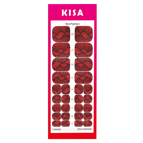 

KISA.STICKERS Пленки для педикюра Red Python, Пленки для педикюра Red Python