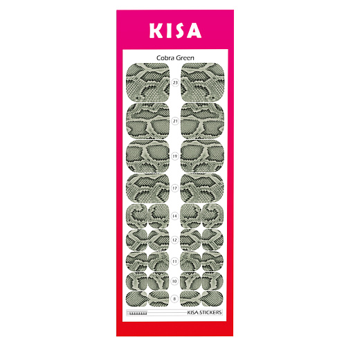 

KISA.STICKERS Пленки для педикюра Cobra Green, Пленки для педикюра Cobra Green