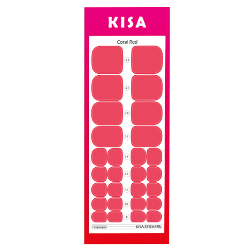 Наклейки для ногтей KISA.STICKERS Пленки для педикюра Coral Red наклейки для ногтей kisa stickers пленки для педикюра ladybug red