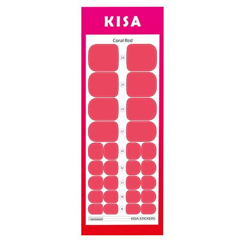 

KISA.STICKERS Пленки для педикюра Coral Red, Пленки для педикюра Coral Red