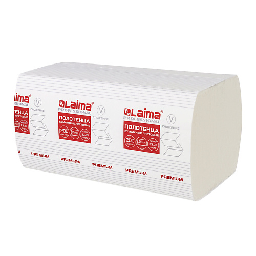 LAIMA Бумажные полотенца 200 бумажные полотенца belux белые 23х23 см