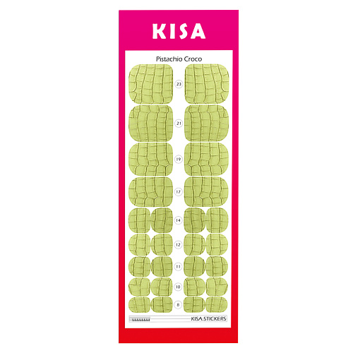 

KISA.STICKERS Пленки для педикюра Pistachio Croco, Пленки для педикюра Pistachio Croco