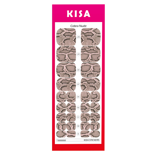 Наклейки для ногтей KISA.STICKERS Пленки для педикюра Cobra Nude фотографии