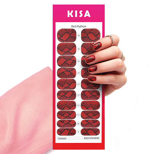 Наклейки для ногтей KISA.STICKERS Пленки для маникюра Red Python наклейки для ногтей kisa stickers пленки для маникюра ladybug red