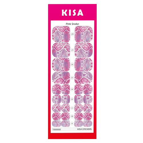 Наклейки для ногтей KISA.STICKERS Пленки для педикюра Pink Snake