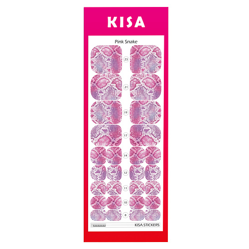 

KISA.STICKERS Пленки для педикюра Pink Snake, Пленки для педикюра Pink Snake
