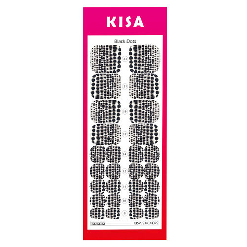 KISA.STICKERS Пленки для педикюра Black dots lgo dots confi2