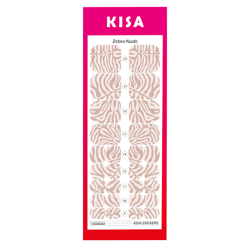 

KISA.STICKERS Пленки для педикюра Zebra Nude, Пленки для педикюра Zebra Nude
