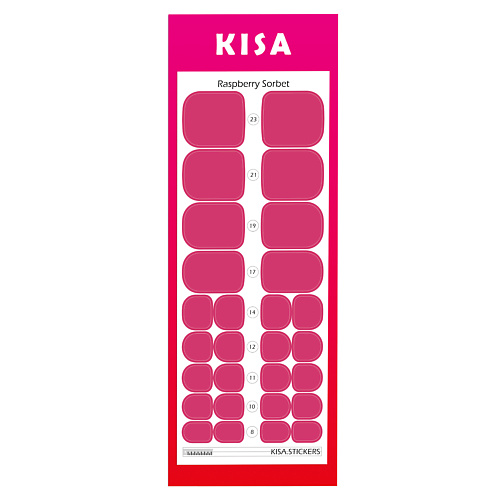 Наклейки для ногтей KISA.STICKERS Пленки для педикюра Rassberry Sorbet