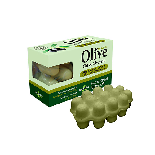 HERBOLIVE Массажное мыло для пилинга с глицерином против целлюлита 100 herbolive оливковое мыло для умывания с гранатом 85